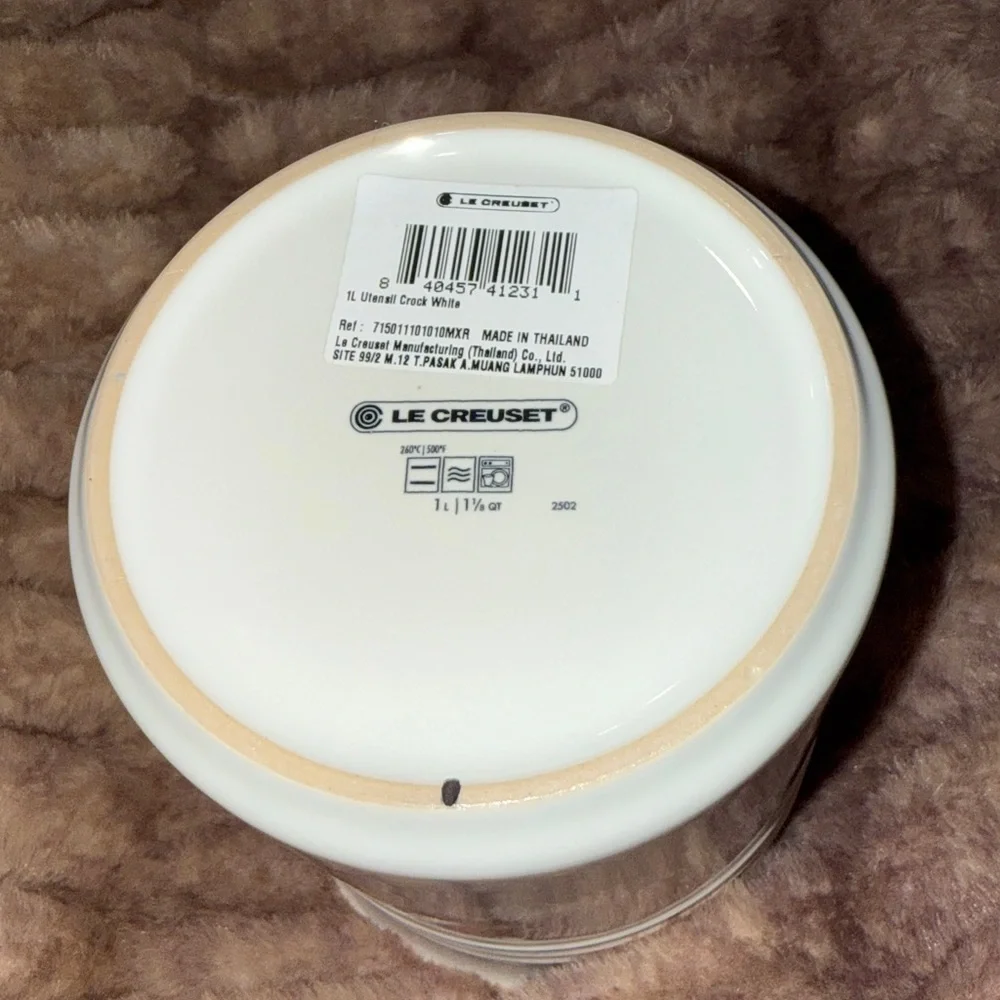 NWT Le Creuset Stoneware Signature Utensil Crock, white, large - 1 liter
